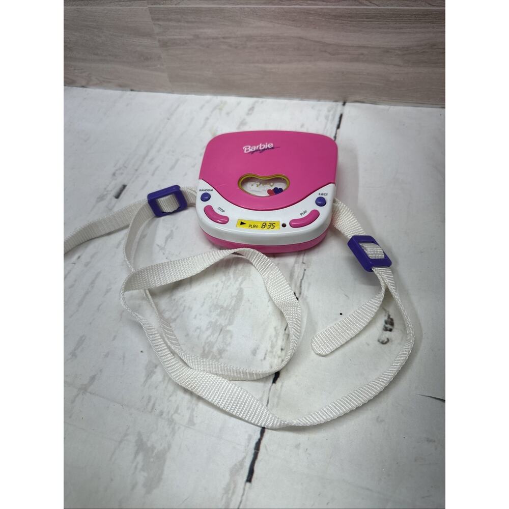 VTG 1998 Barbie For Girls CD player Discgirl strap no cds Play Pretend. untested